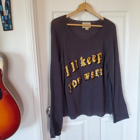 Wildfox White Label Sequined Oversized Sweater - Picture 2 of 8